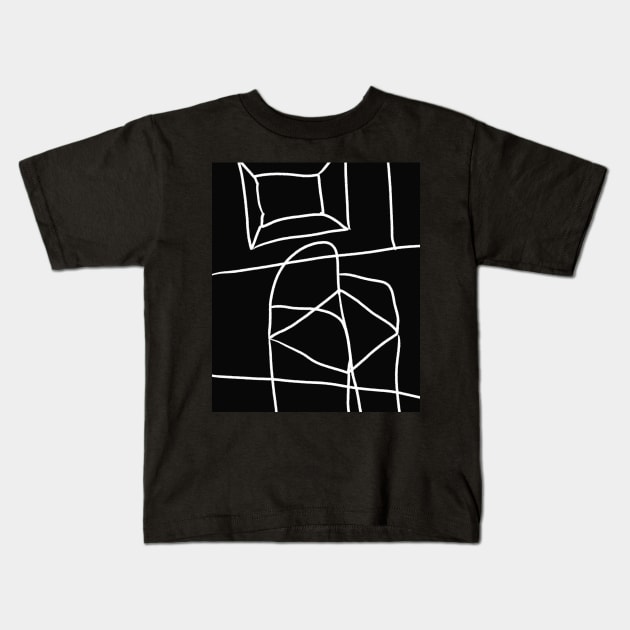 Monochromatic line  print Kids T-Shirt by Pacesyte